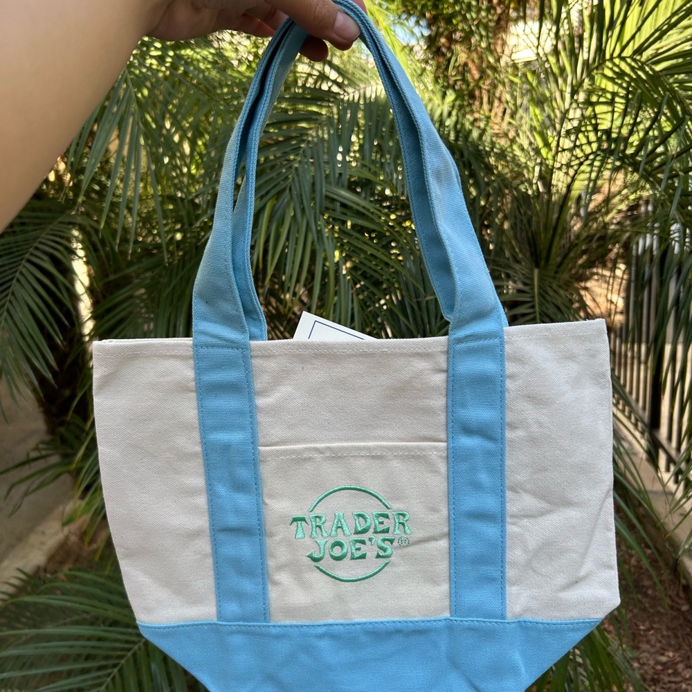 Trader Joe’s Mini Tote Bag Pastel Blue